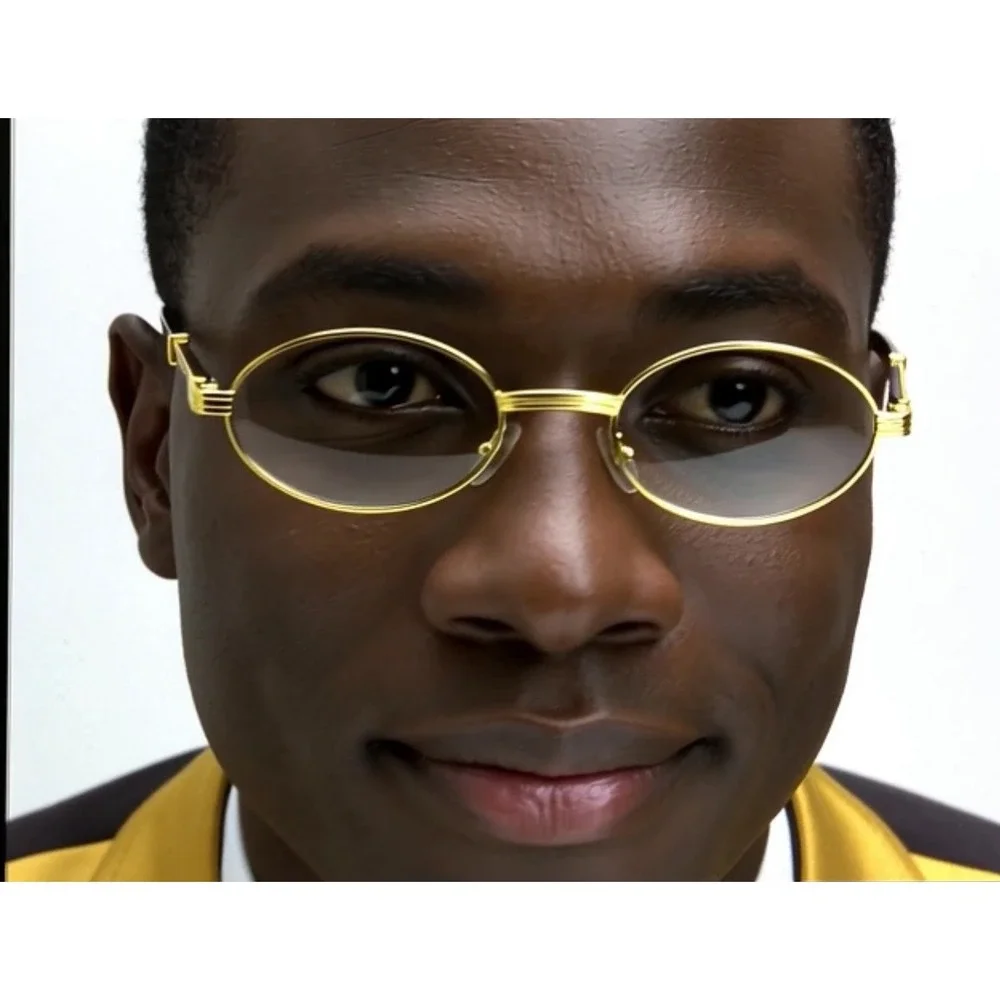 Gold Round Glasses Mens Womens Vintage‎ Style Clear Lens Eye Glasses Migos Cholo